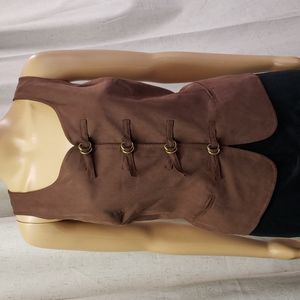 Vintage 90's Silk Linen Brown Vest Limited size Large